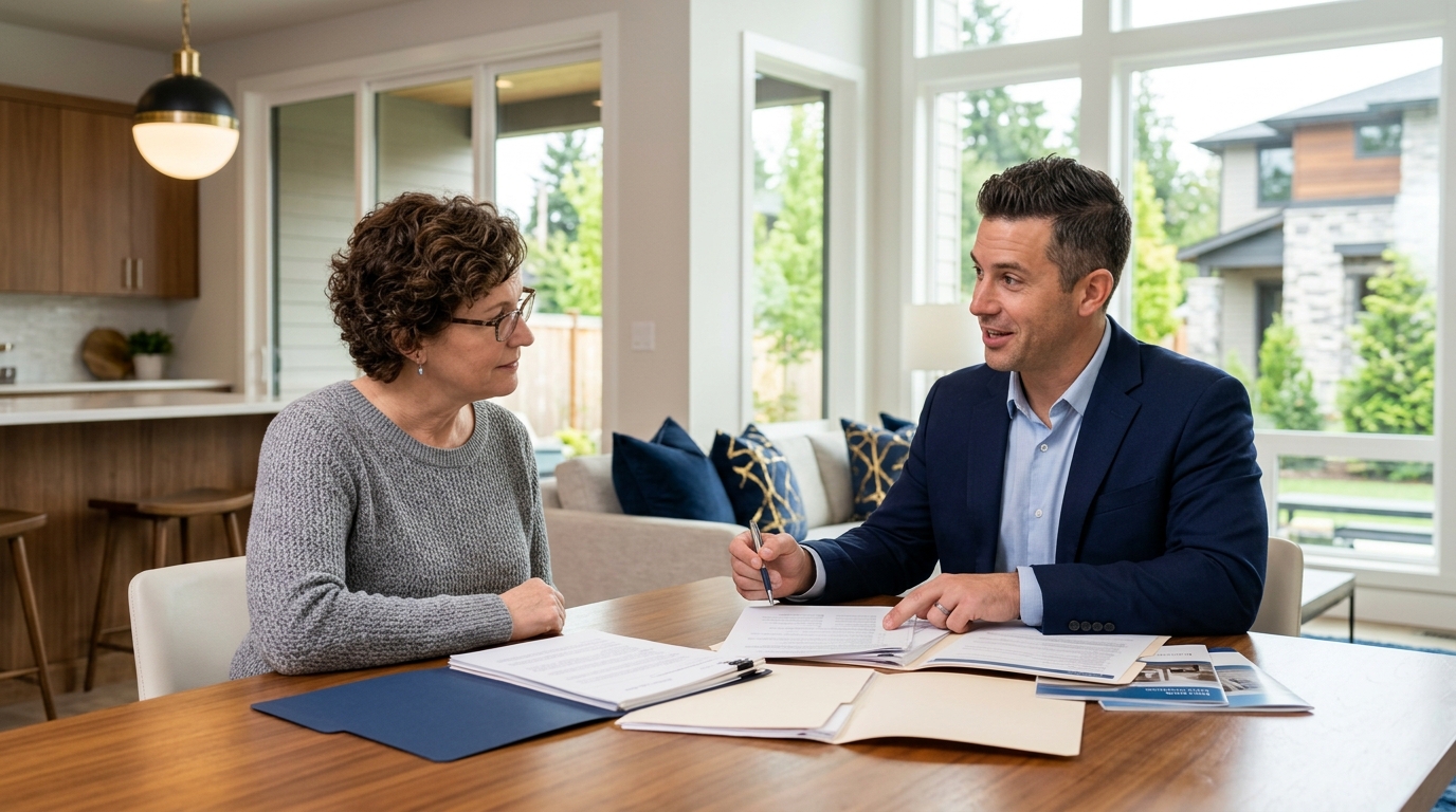 Buyer discussing seller-paid agent compensation during a home purchase